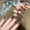 Leopard Print Oval Press-On Nails: Retro Chic, Removable, and Perfect for Autumn-Winter