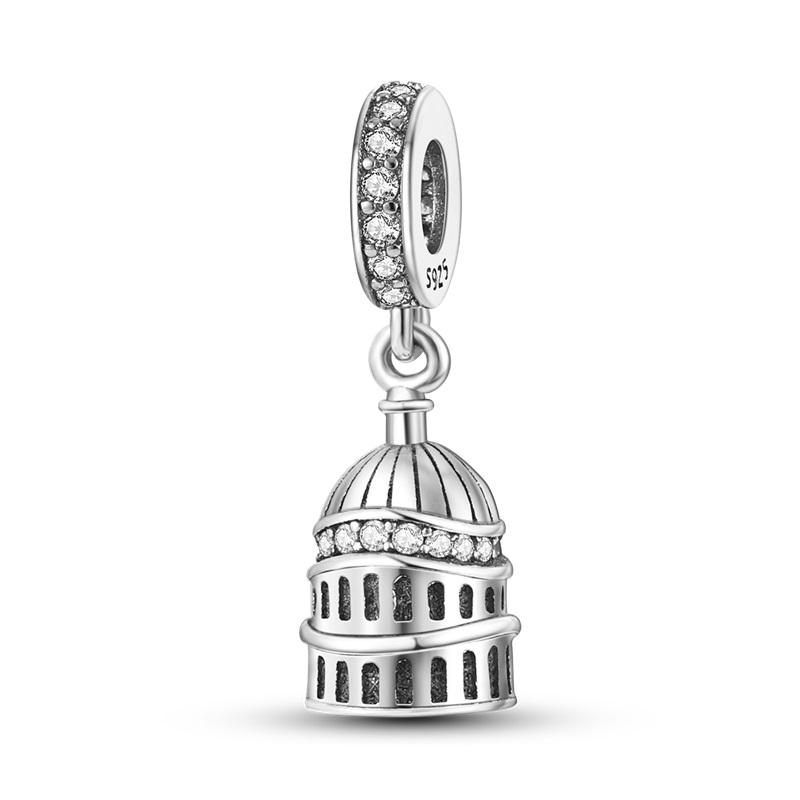 Eiffel Tower Cute Pet Music Ultimate Simplicity 925 Silver Theme Charms Beads Fit 3mm Bracelets DIY Fine Jewelry Making