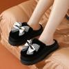 Bow Cotton Slippers Women's Winter Indoor Home Thick Bottom Warm Cute Plush Household Cotton Mop