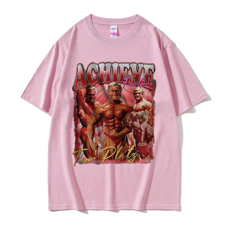 Achieve Failure Tom Platz Graphic T Shirts Unisex's Retro Fashion Bodybuilde Tops T-shirt Casual Cotton Oversized Tshirt Streetwear