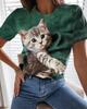 Fashionable Women's T-shirt 3D Cute Cat Printed Harajuku T-shirt