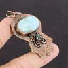 Larimar Pendant Swiss Blue Topaz Pendant Copper Pendant Gemstone Jewelry Stylish Pendant Unique Copper Jewelry Gift For Her Handmade Pendant