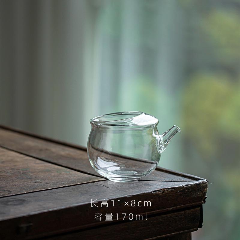 Heat-resistant borosilicate glass teapot white, simple brewing teapot, household green tea flower teapot, cold brewing pot