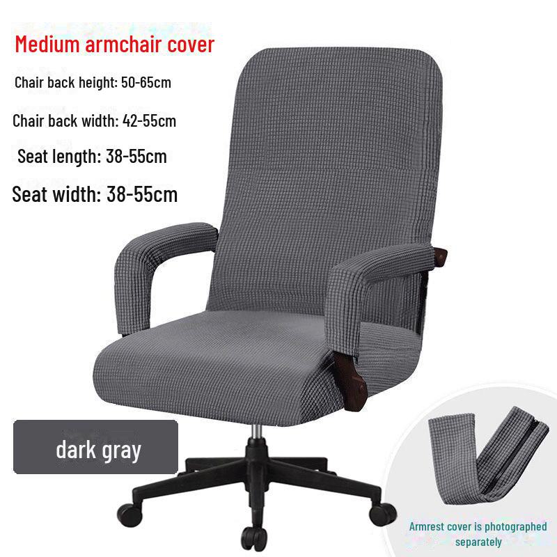 Office Chair Cover Set: Includes Elastic Covers for Swivel, Boss, and Conference Room Chairs, with Seat Cushion, Back, and Armrest Protection.