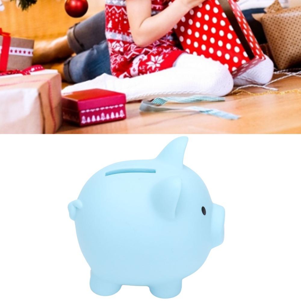 Мультяшная свинья Свинья Копилка Прочный контейнер для денег Практичная копилка для сбережений Копилка для монет синий