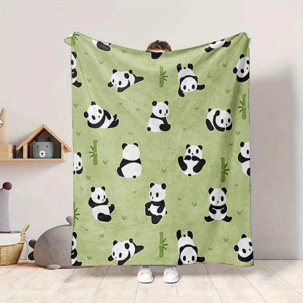 1pc Panda Pattern Blanket, Lightweight Flannel Blanket for Sofa, Bed, Travel, Camping, Living Room, Office,019