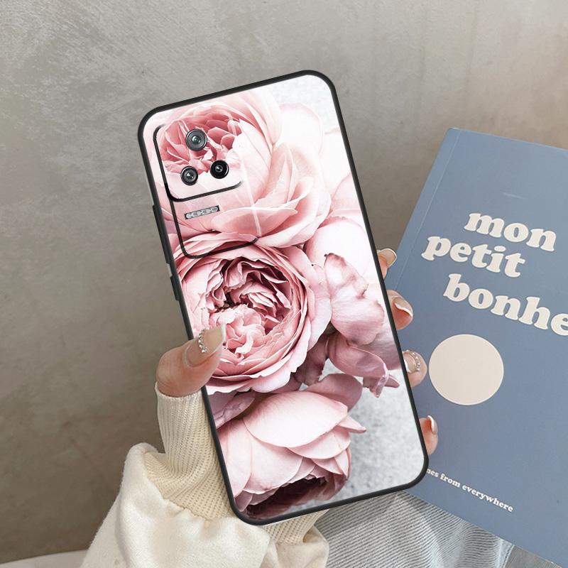 Elegant Pink Purple Peony Flower Case For POCO F5 C40 M5s F3 X4 F4 GT M4 X3 X5 Pro Cover For Xiaomi 12T Pro 11T 11 12 13 Lite