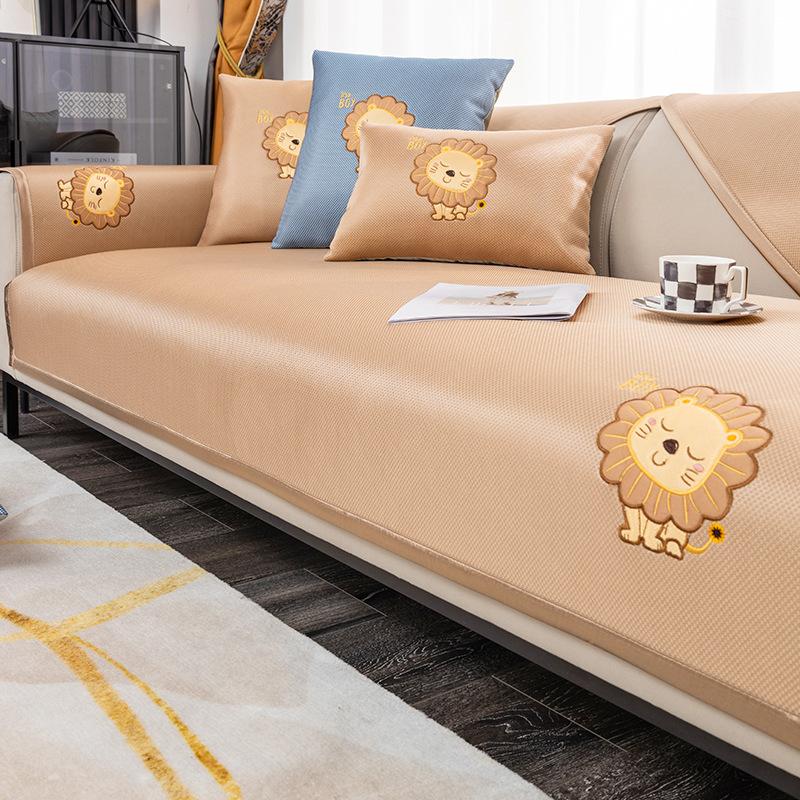Ice Silk Sofa Cushion Summer Light Luxury Simple Modern High-End Sofa Cover Non-Slip Mat Seat Cushion Cover Towel