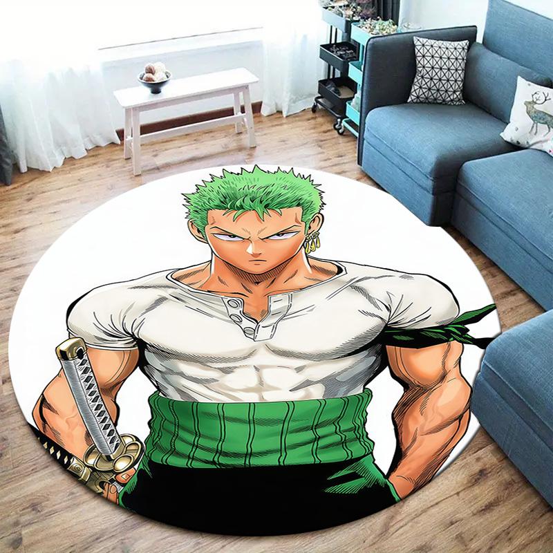 Roronoa Zoro Round Area Rug Carpet Rug For Living Room Bedroom Sofa Playroom Decor Nonslip Floor Mat