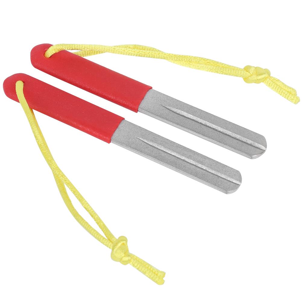 2pcs Fishing Hook File Portable Fish Hook Sharpening File Fishing Tool Accessory Red