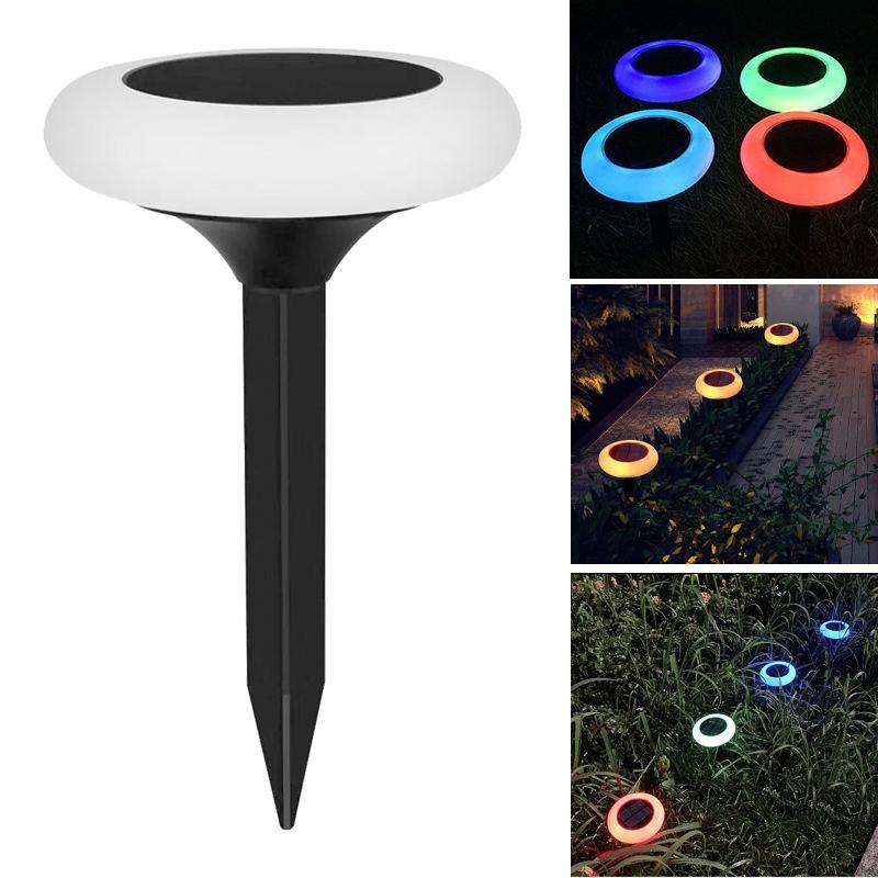 

4 шт. солнечных светильников, уличный светильник, светодиодные напольные светильники на 360°, водонепроницаемые, IP65, с функцией включения/выключения для сада, двора, заднего двора, подъездной дороги, патио, газона