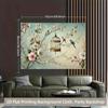 Bird and Blossom Tapestry, Vintage Birdcage Background Cloth, Home Decor