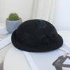 Wool Retro Top Hat British Style Women'S Autumn And Winter Crimped Bud Hat Fashion Flower Stewardess Hat