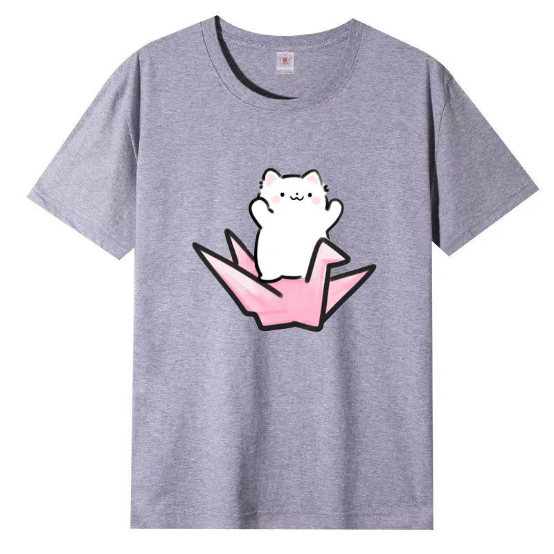 Dámské léto Populární tričko s krátkým rukávem Bavlna Prodyšné Volný top Potištěné tričko Ležérní