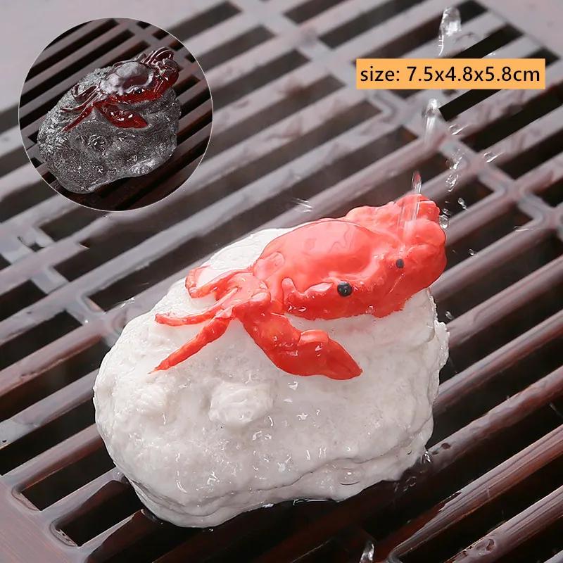 

Resin Color-changing Tea Pet Chinese Tea Set Accessories Crab Sculpture Tea Ceremony Decoration Retro Tea Tray Ornaments Crafts красный