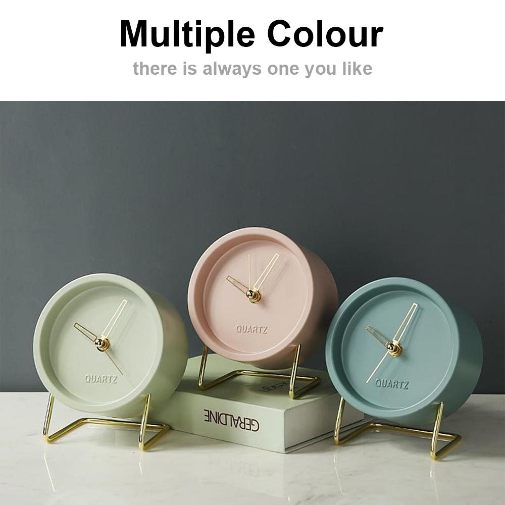 Desk Desktop Table Clock Nordic Ins Style Creative Office Home Decoration Bedside Living Room Adornment Student Metal Clocks