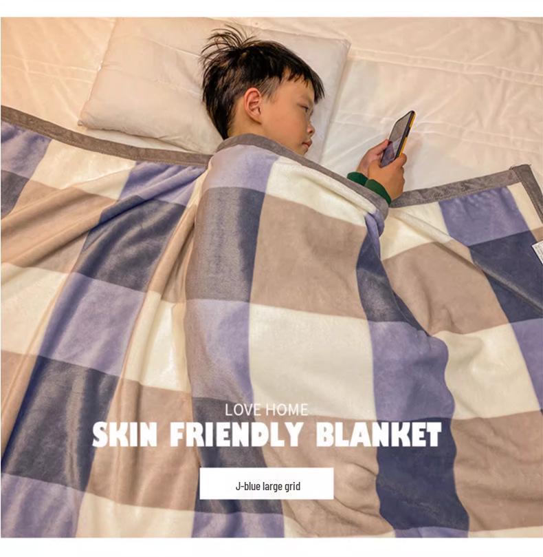 Cute Coral Fleece Office Nap Shawl and Flannel Blanket