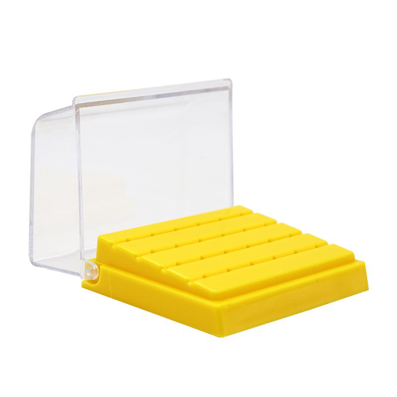 24 Holes Plastic Dental Bur Holder Disinfection Carbide Burs Block Drills Case Box Bluewhiteyellow For Dentist Lab Equipment