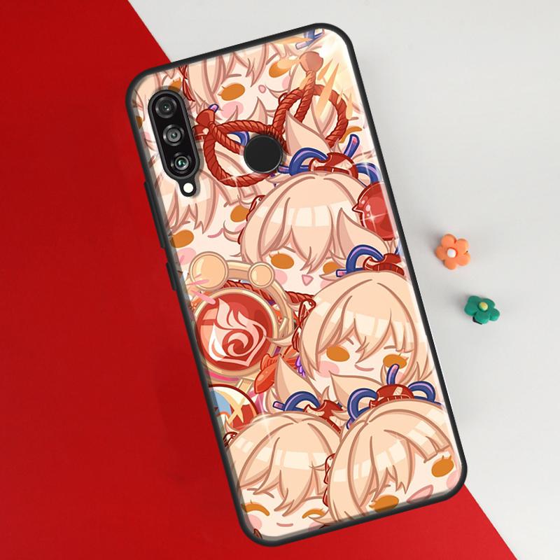 Cute Cartoon Genshin Impact Case For Huawei Honor 50 P20 P30 P40 P50 Pro Lite P Smart Z 2019 2021 Nova 5T Phone Cover