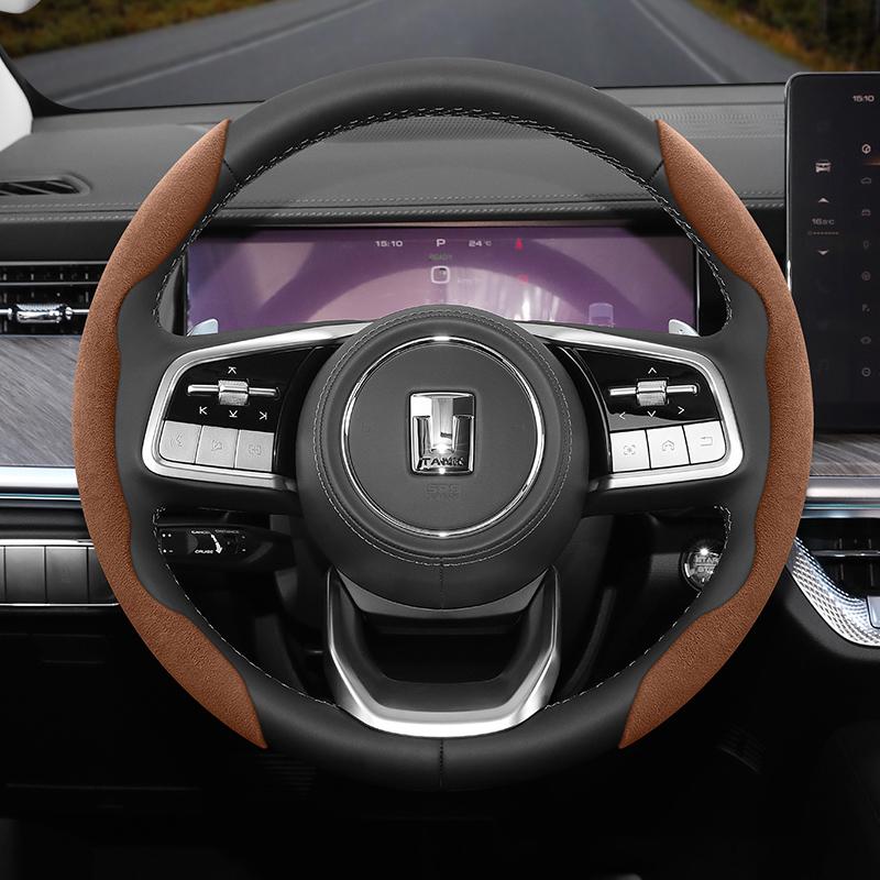 zkfan8 Suitable for Tank Anti-Slip Buckle Segmented Suede Steering Wheel Cover Suitable for 300 400 500 700 800 Hi4T Hi4Z Winter and Warm Accessories