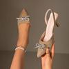 Women's Sexy Bling High Heels Shoes  Summer New Luxury Rhinestone Butterfly-knot Party Prom Sandals Zapatos De Mujer Pumps