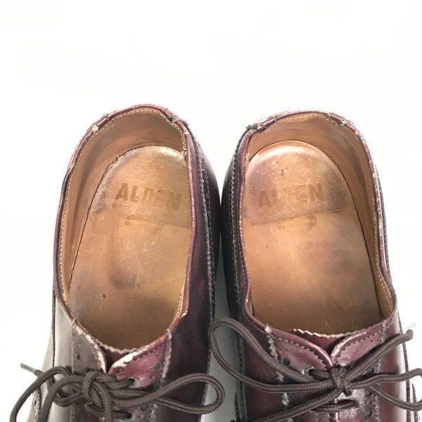 Vintage Model/ALDEN 929/Polobrogové boty s křidélkovou špičkou/9B/D/26.5-27.0cm/Načervenale hnědá/(POUŽITÝ)