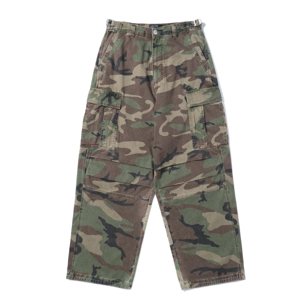 Nodeu Stone Washed Cargo Pants (Camo)