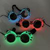 LED Steampunk Glasses Bar Fluorescent Party Halloween Christmas Holiday Rave Neon Music Glow Steampunk Sunglasses Y2k Decor