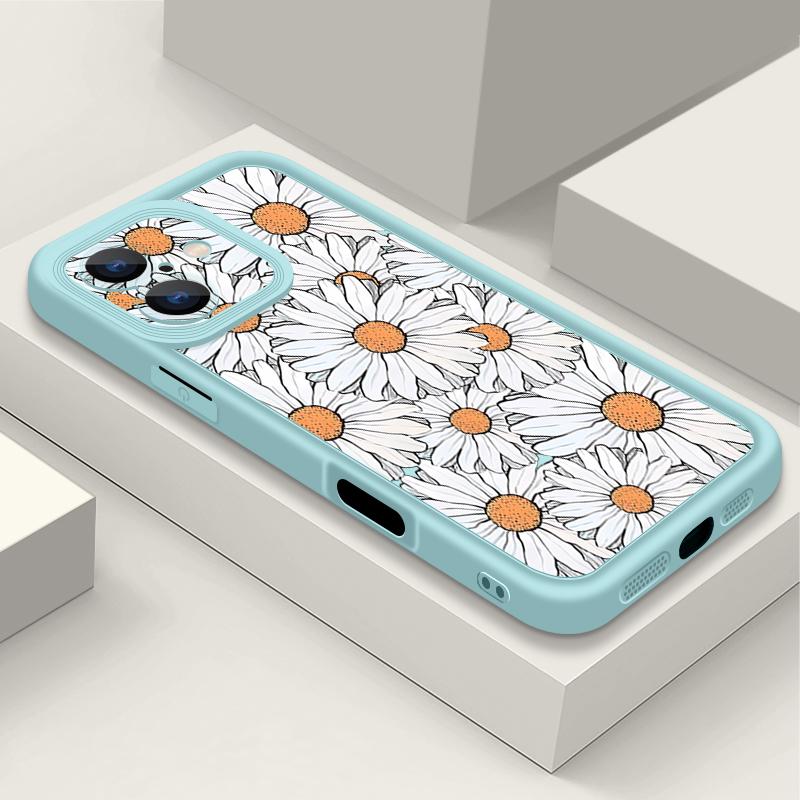 For iPhone 16 Pro Max Phone Case For iPhone 16e 15 14 13 12 Pro Max Plus 11 XR XS Flower Print Phone Case TPU Soft Shockproof Case Cover
