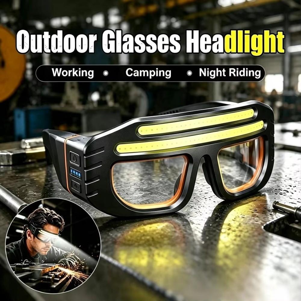 Motion Sensor Wearable LED Headlight Touch Control Glasses Headlamp Night Fishing
