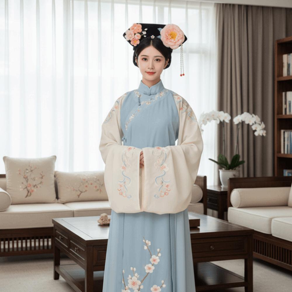 Non-slip Flower Headwear Traditional Cheongsam Headband Pearl Headband  for Women Girls