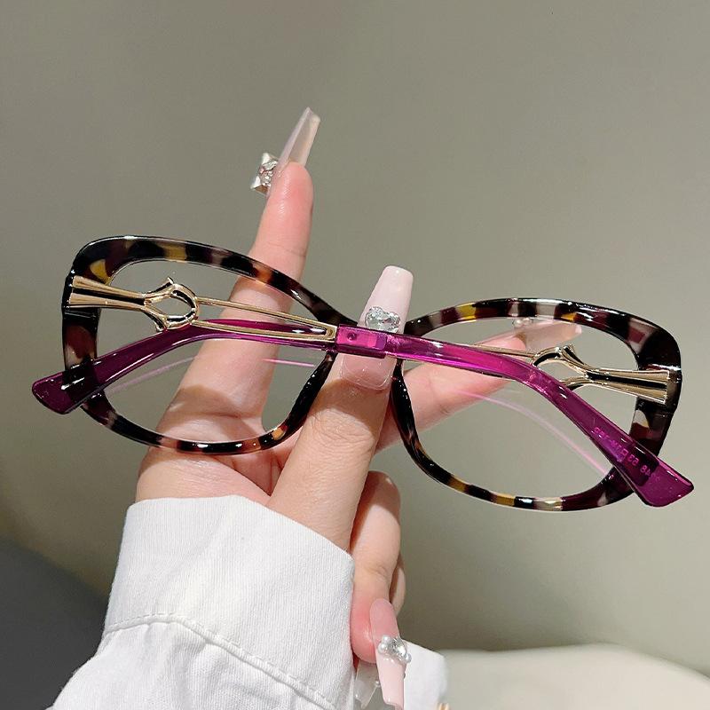Metal Hollow Anti Blue Light Optical Glasses Women Luxury Brand Designer Myopia Customize Prescription Reading Eye Glasses Frame