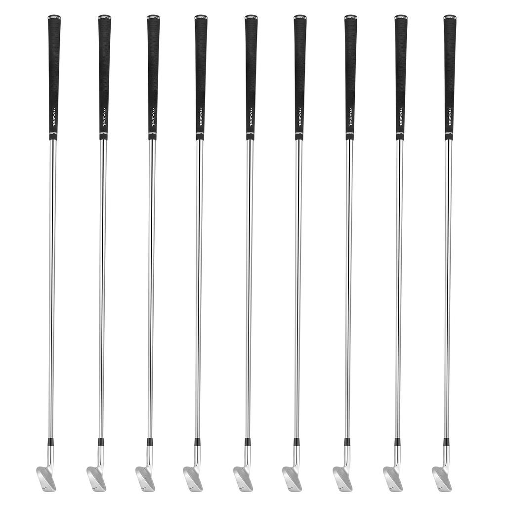 MAZEL Set di Ferri da Golf Set di Ferri a Lunghezza Unica Shaft Mano Destra e Sinistra Lunghezza Singola Set da 9 Pezzi No Solo S Destro Grafite/Acciaio 4-SW Uomo Borsa/Mazze