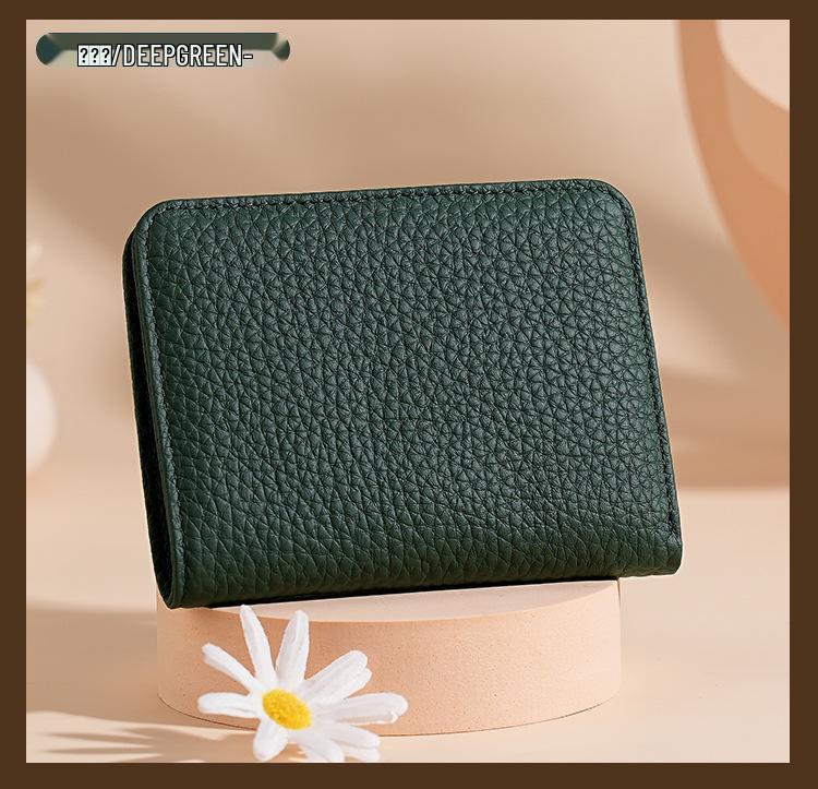 Women's RFID Mini Cowhide Wallet: Ultra-Thin Genuine Leather Anti-Magnetic Card Holder & Coin Purse