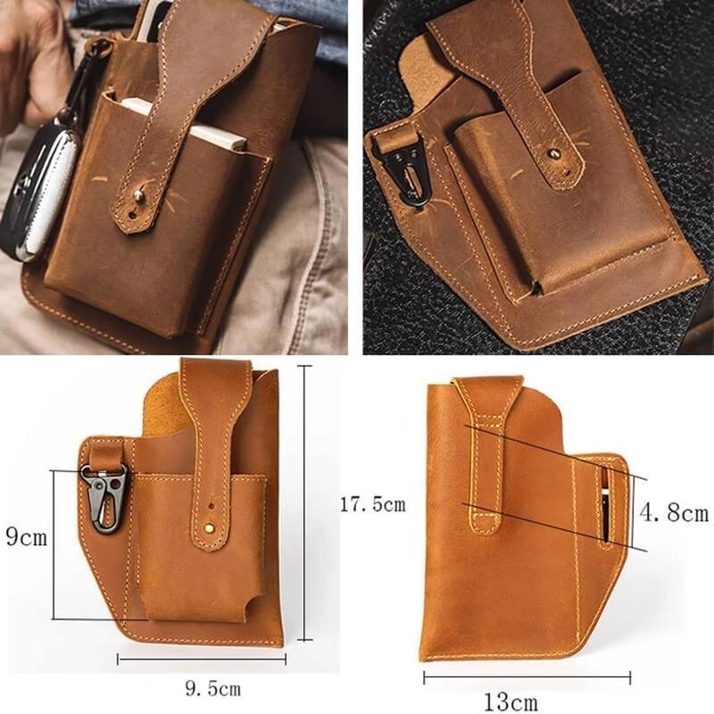 Kjøp Leather Phone Holster for Men Belt Loop Multitool Sheath with Key
