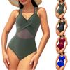 Women's Color Mesh Bikini One-Piece Swimsuit