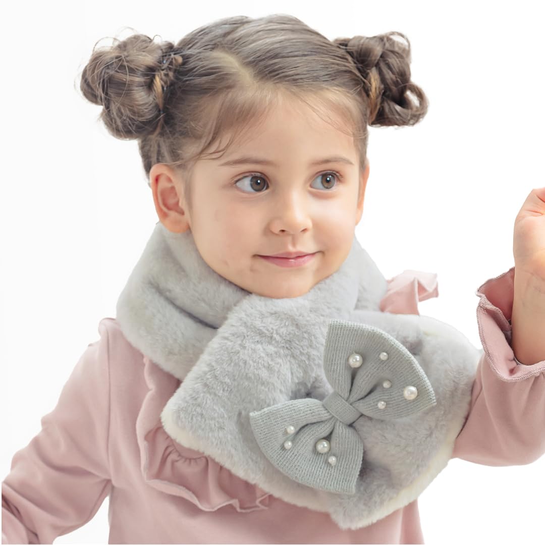 

Arisana Neck Tippet Scarf for Kids and Cold Light Gray Warmer, Girls, Protection,