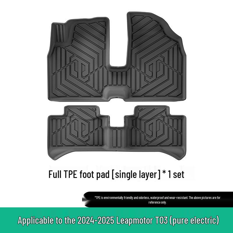 Leapmotor T03 Floor Mats (2024-2025), Stain-Resistant & Waterproof TPE, Custom-Fit.