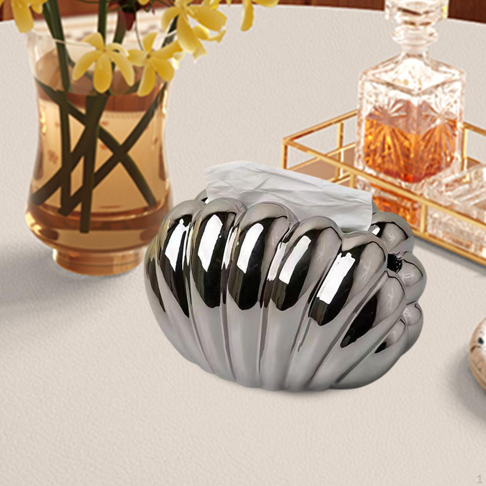 

Керамическая коробка для салфеток, крышка в форме ракушки, диспенсер для кухни Silver