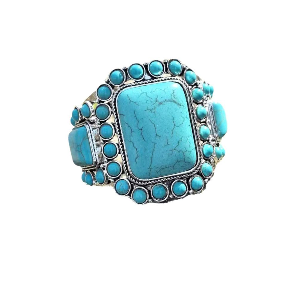 Etnische Stijl Boheemse Armband Turkoois Armband Gepersonaliseerd Retro Westerse Denim Overdreven