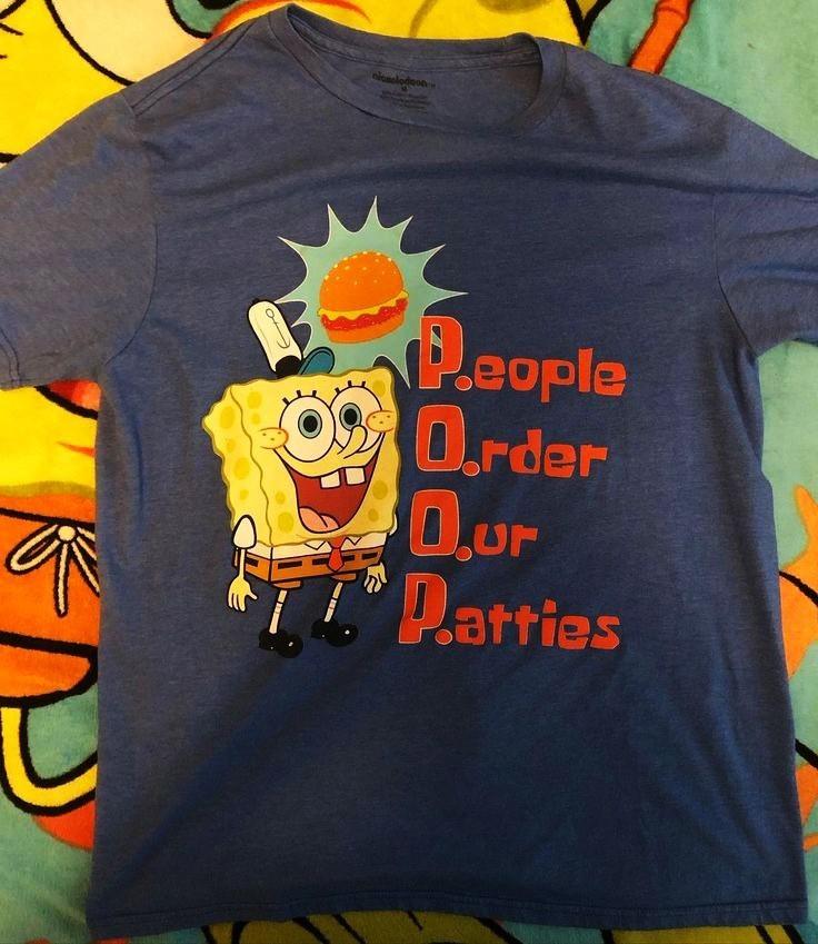SPONGEBOB Funny Cartoon Unisex Tee S-5XL M