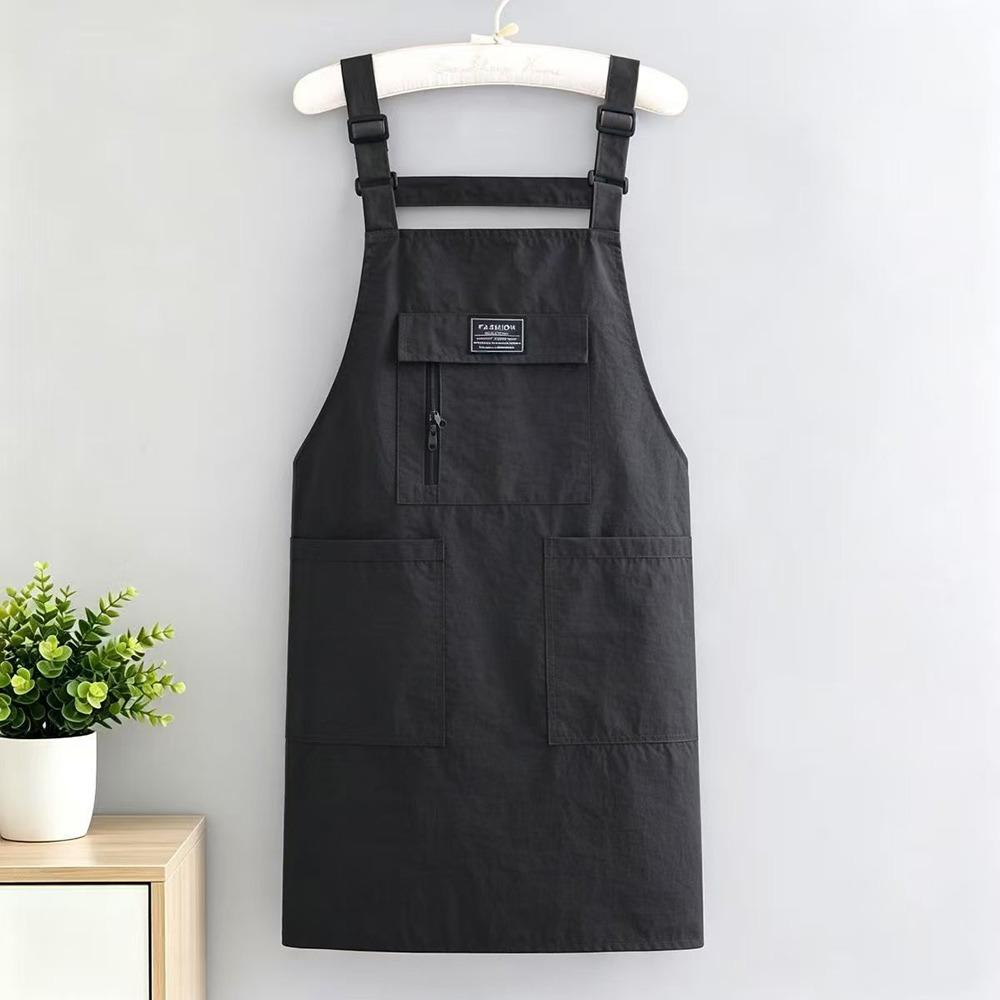 

Waterproof Kitchen Apron Adjustable Cooking Baking Bibs Catering Work Clothes for Home Kitchen чёрный