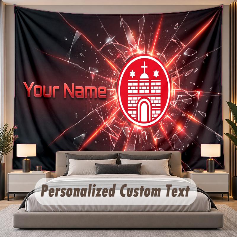 Benutzerdefinierter Namens-Text-Wandteppich FC St. Pauli Personalisierte Polyester Wandteppich Für Schlafzimmer Und Zimmer