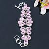 Pink Kunzite Gemstone Handmade 925 Sterling Silver Bracelet 7-8" KG-382