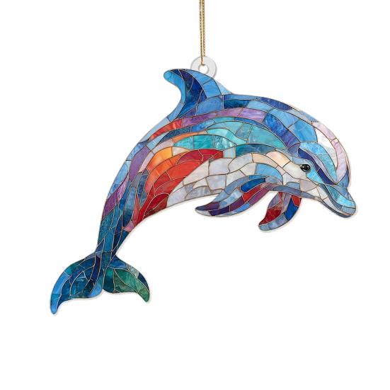 Colorful Animal Pendant Acrylic Suncatcher Window Hanging Ornament 2D Acrylic Printed Festive Decor