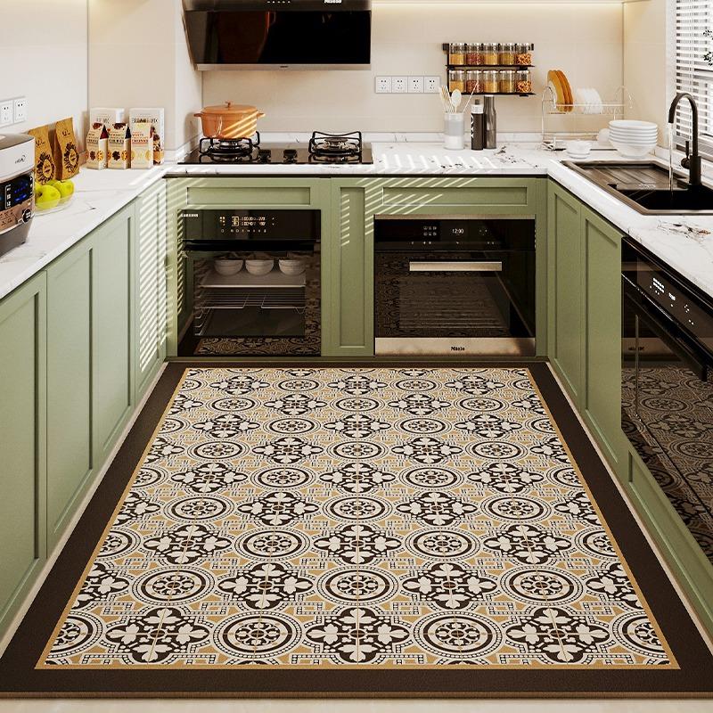 

Кухонный коврик ПВХ Водонепроницаемый Зеленый Кожаный Ковер Нескользящий Маслостойкий Специальные Коврики Ковер для Большой Площади Легко Чистить Альфомбра 1pc 50x80cm