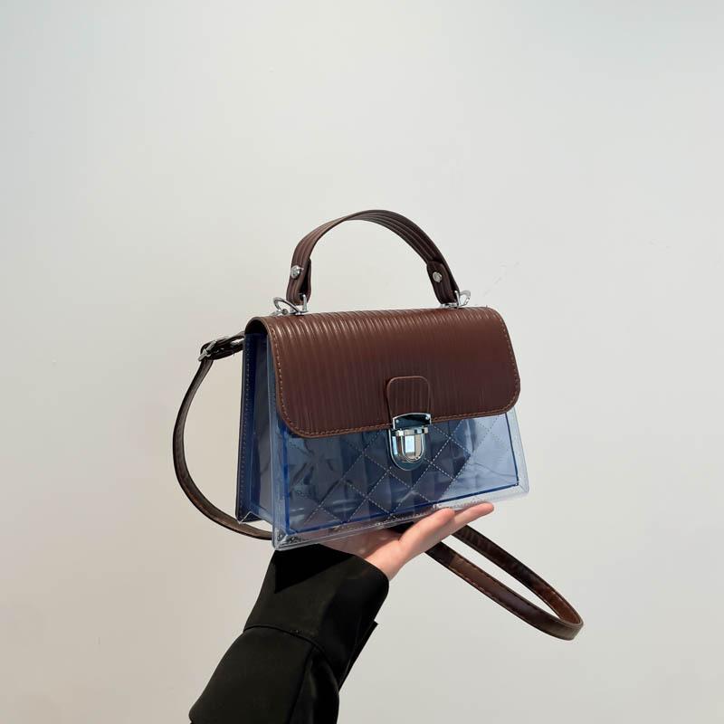 

Модная и прозрачная новая персонализированная маленькая квадратная сумка женская 2025 новая изысканная для通勤, с темпераментом, универсальная сумка-мессенджер