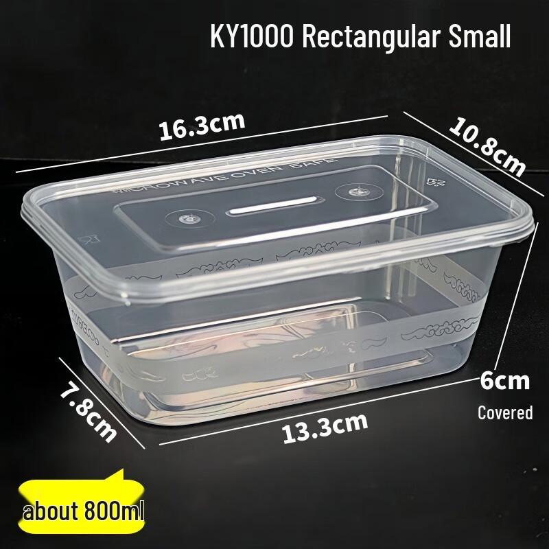 MOLUONA Disposable Transparent Rectangular Meal Prep Containers