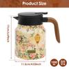 Indoor Insulated Tea Kettle with Comfortable Handle Built-in Stainless Steel Inner Pot Floral Pattern Insulated Kettle