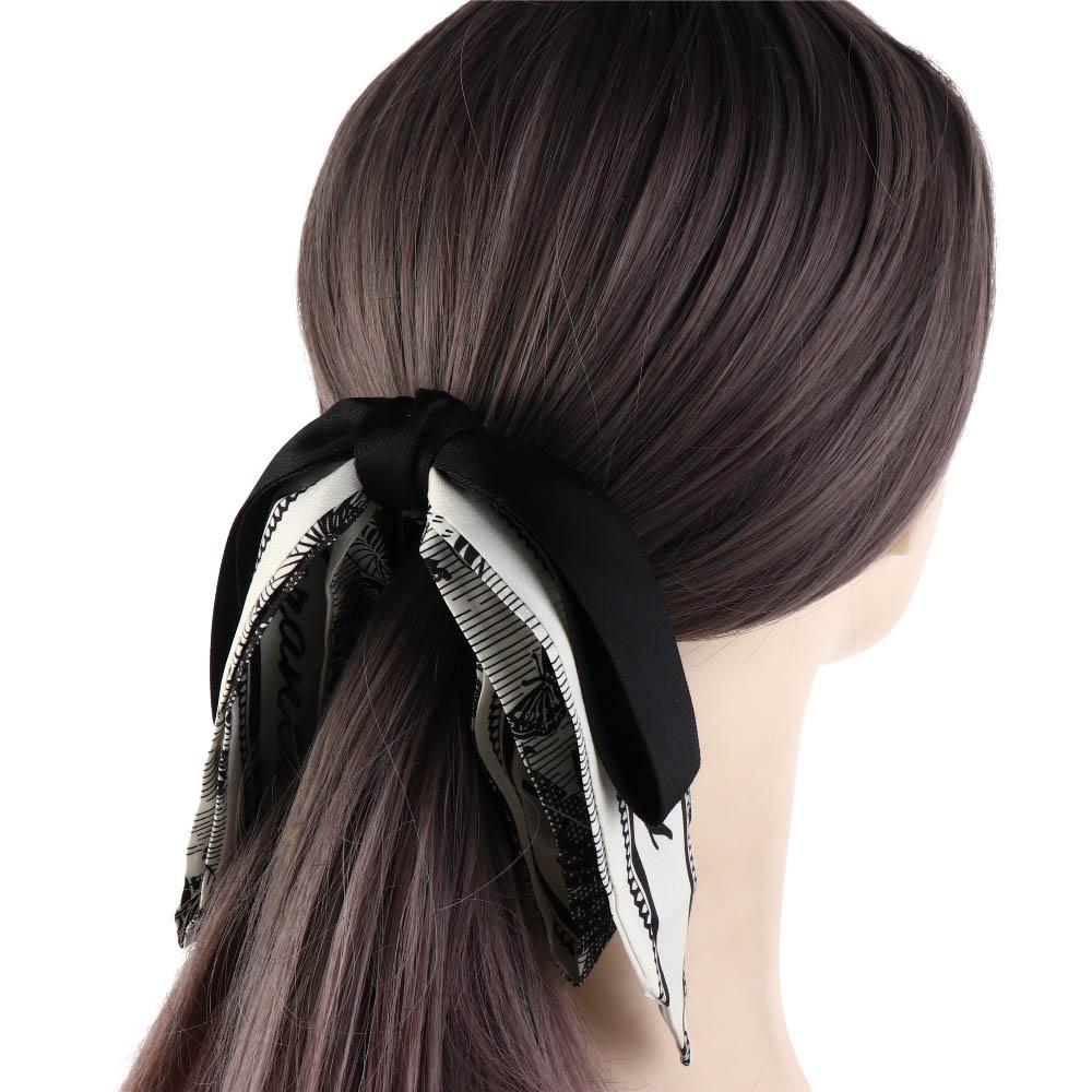 Vintage Süße Bananenklammer Schleife Haarspangen für Frauen Vertikale Klammer Seidenschal Schleifenknoten Haarspange Mode Haarschmuck
